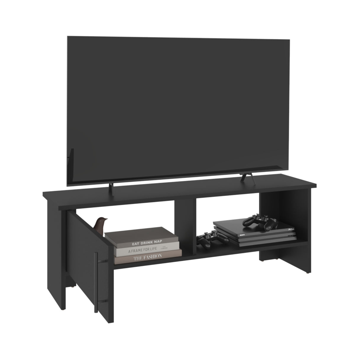 Mesa para TV Navia Wengue 120.3x42.1cm para TV Hasta 55 Pulgadas con Un Compartimiento - MUEBLES DE TV | Bylmo