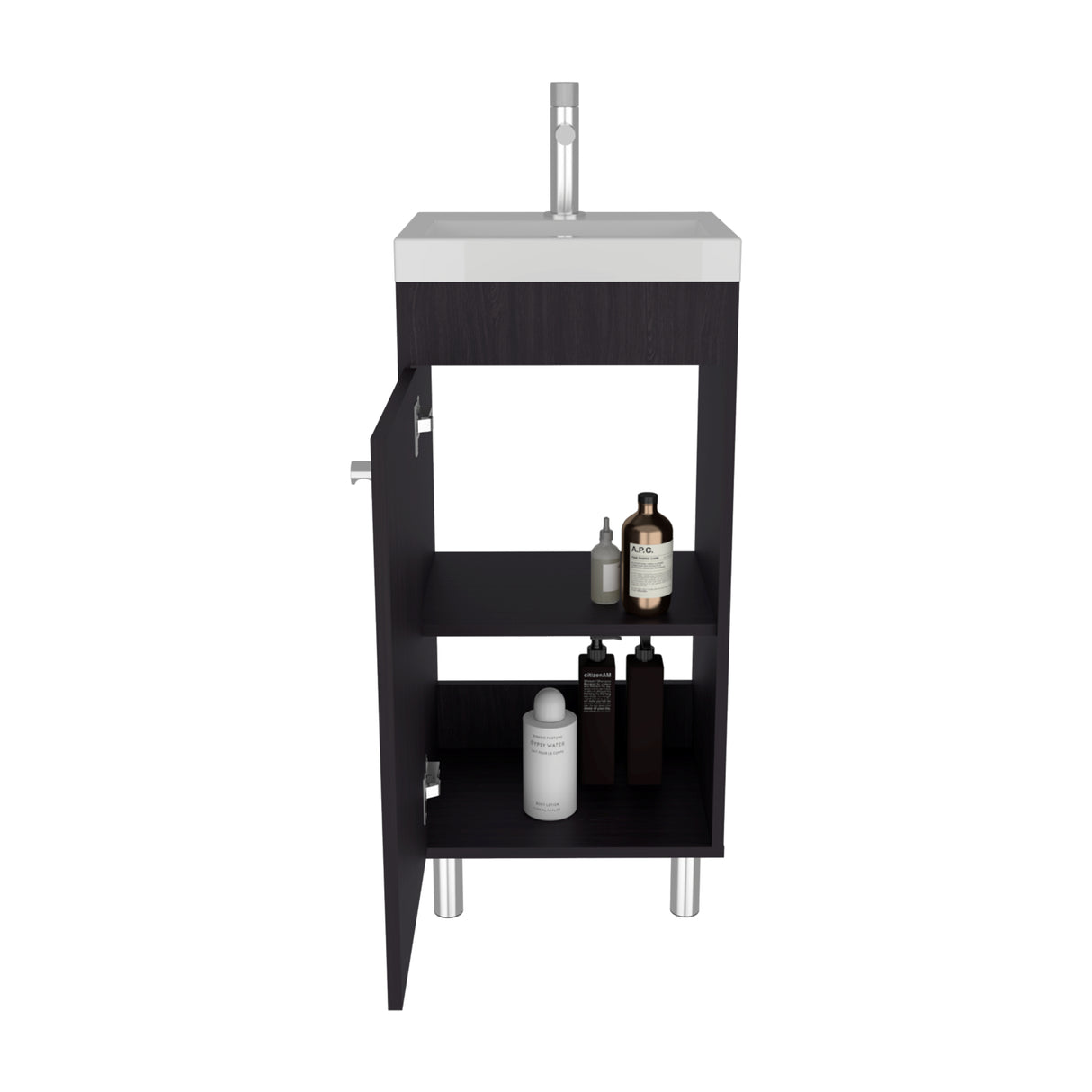 Mueble para Lavamanos Rivera Wengue 40.2x84cm Individual con Lavamanos y con Una Puerta - MUEBLES PARA LAVAMANOS | Bylmo