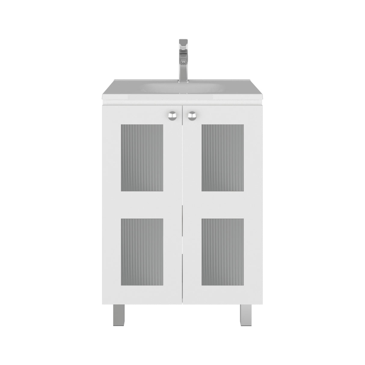 Mueble para Lavamanos Haysi Blanco 59.3x86.5cm Individual con Lavamanos y con Dos Puertas