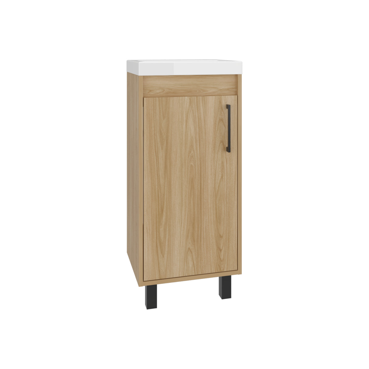 Mueble para Lavamanos Oxford Fresno Europeo 39.6x86.4cm Individual con Lavamanos y con Una Puerta