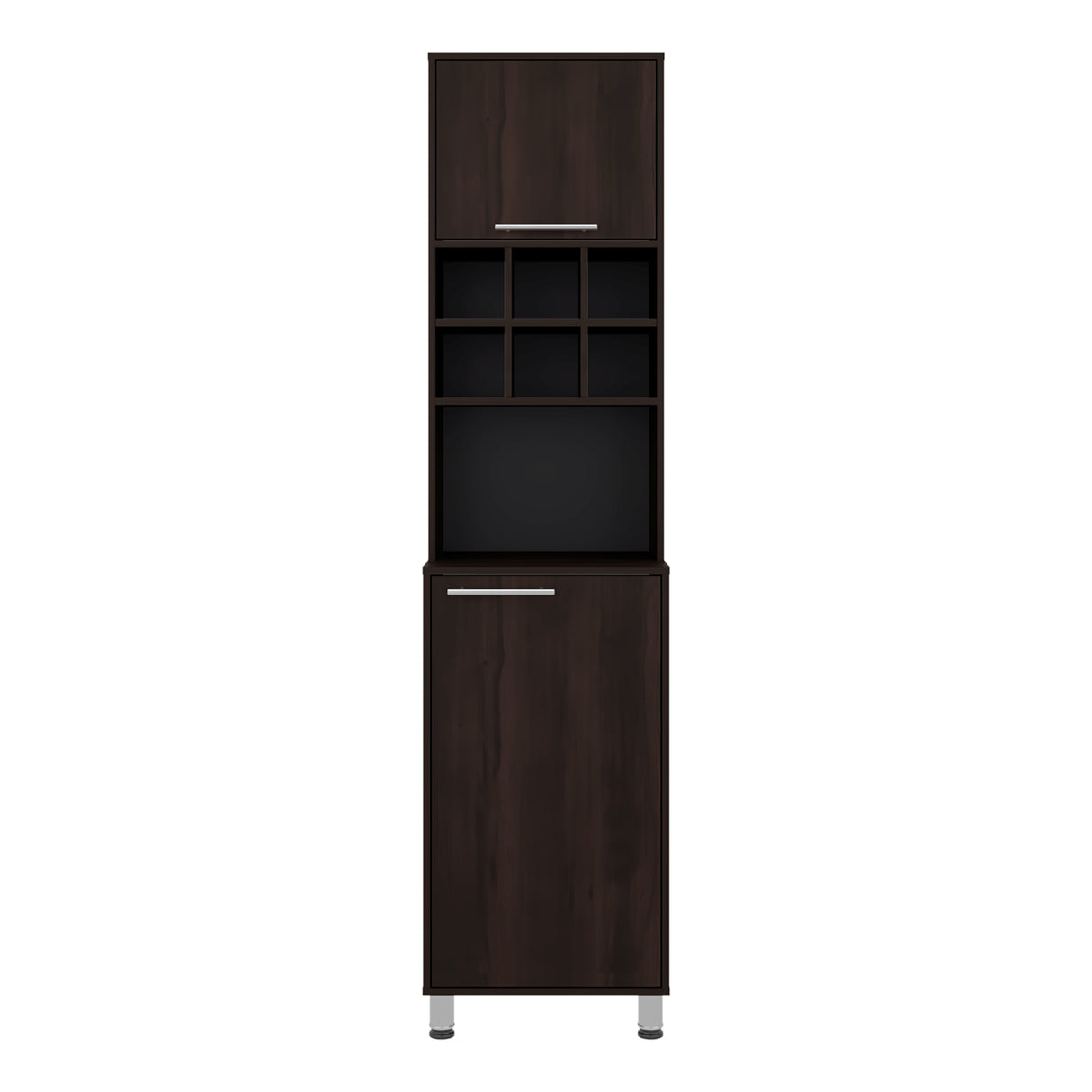 Alacena Attica Nogal 50x204cm con Dos Puertas y con Patas - ALACENAS Y MUEBLES MICROONDAS | Bylmo