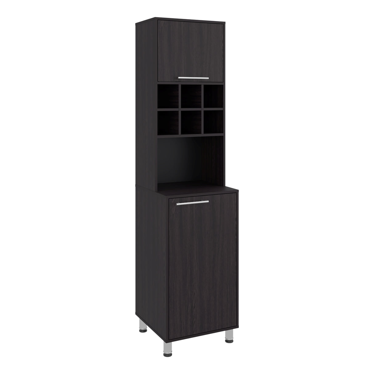 Alacena Attica Wengue 50x204cm con Dos Puertas y con Patas - ALACENAS Y MUEBLES MICROONDAS | Bylmo