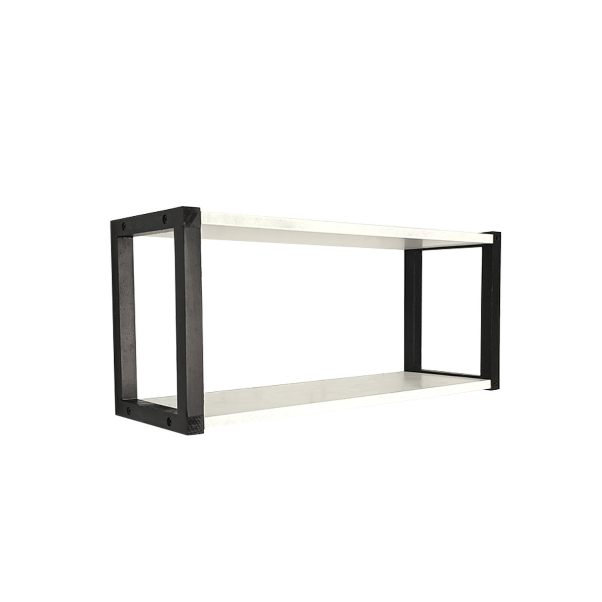 Repisa Vega Blanco y Negro 52x18cm Rectangular con Dos Entrepaños