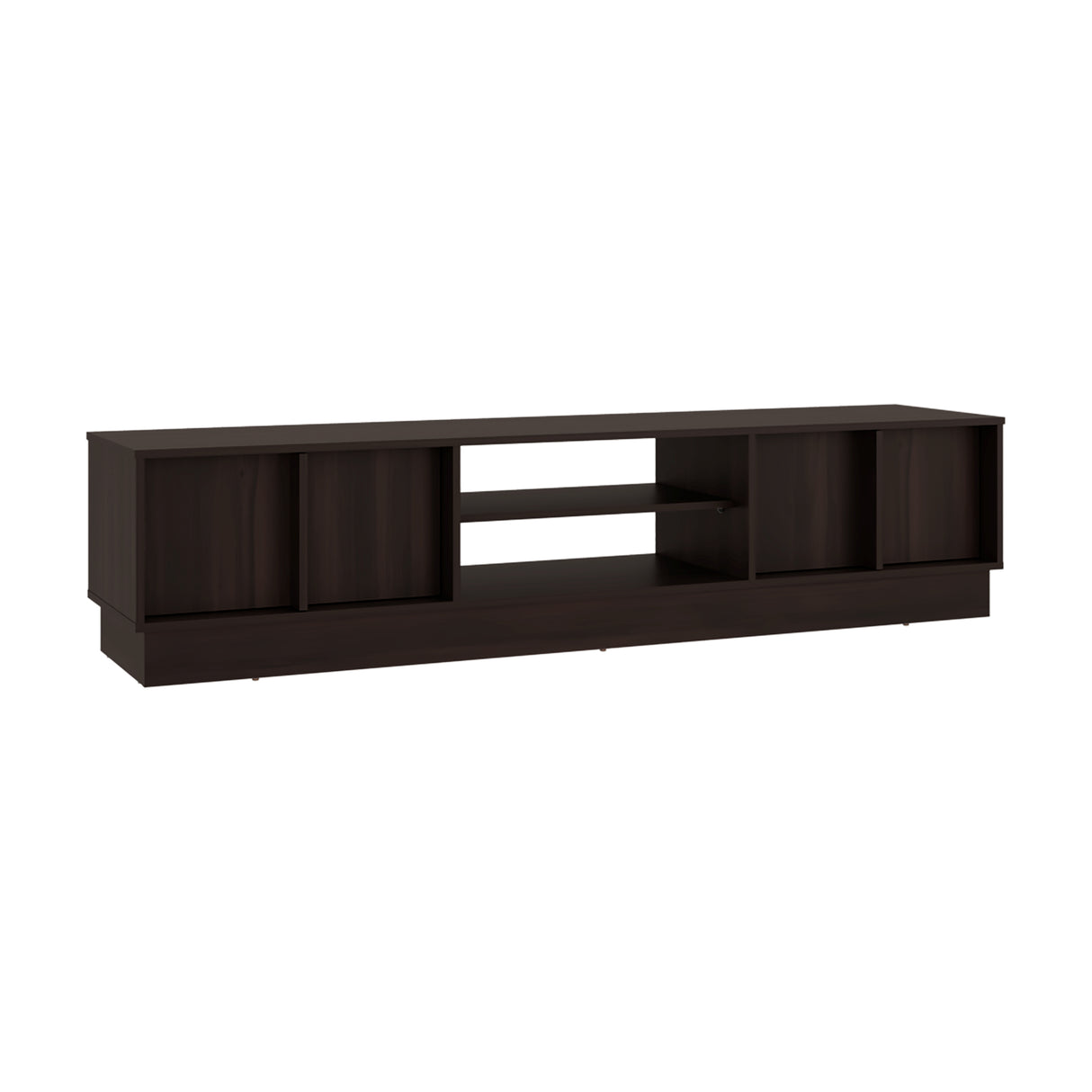 Rack de TV Caoba Nogal 180.2x42.1cm para TV Hasta 75" Pulgadas con Dos Compartimientos