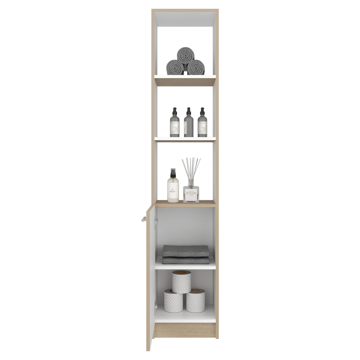 Mueble Auxiliar para Baño Bath Cartagena y Blanco 33x162.2cm con Cuatro Entrepaños
