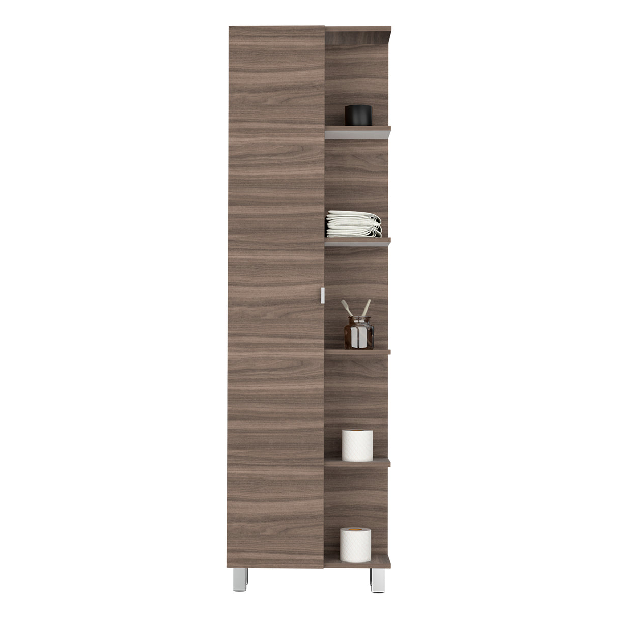 Optimizador de Baño Bath Avellana y Blanco 51.2x178.1cm con Siete Entrepaños