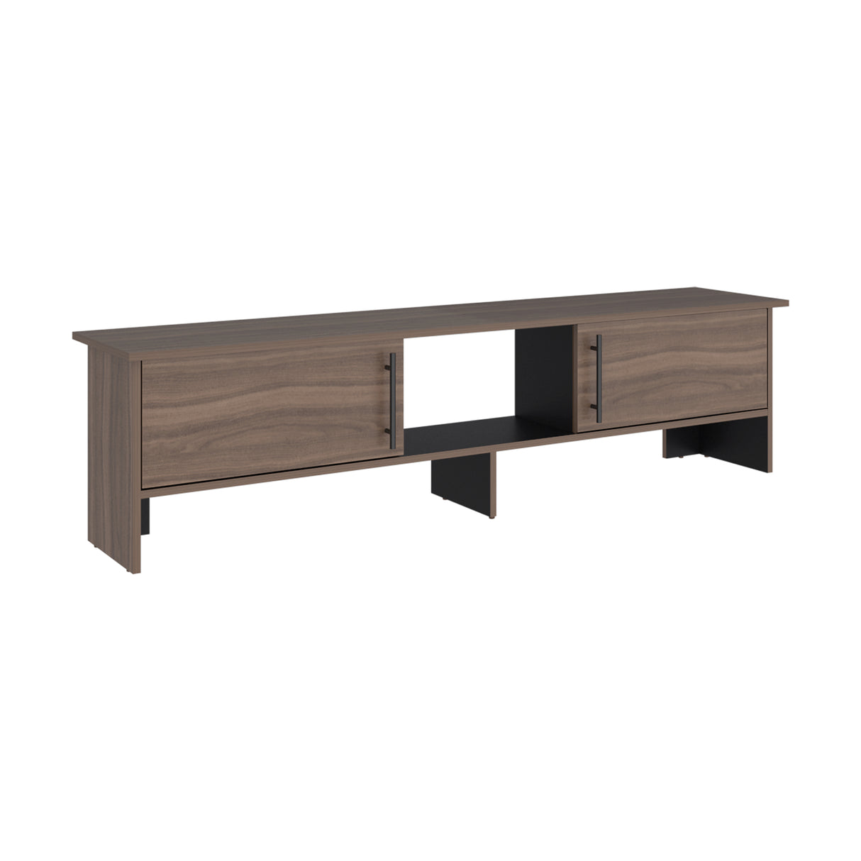 Rack de TV Dago Avellana y Wengue 160x41.8cm Para TV Hasta 65 Pulgadas con Un Compartimiento