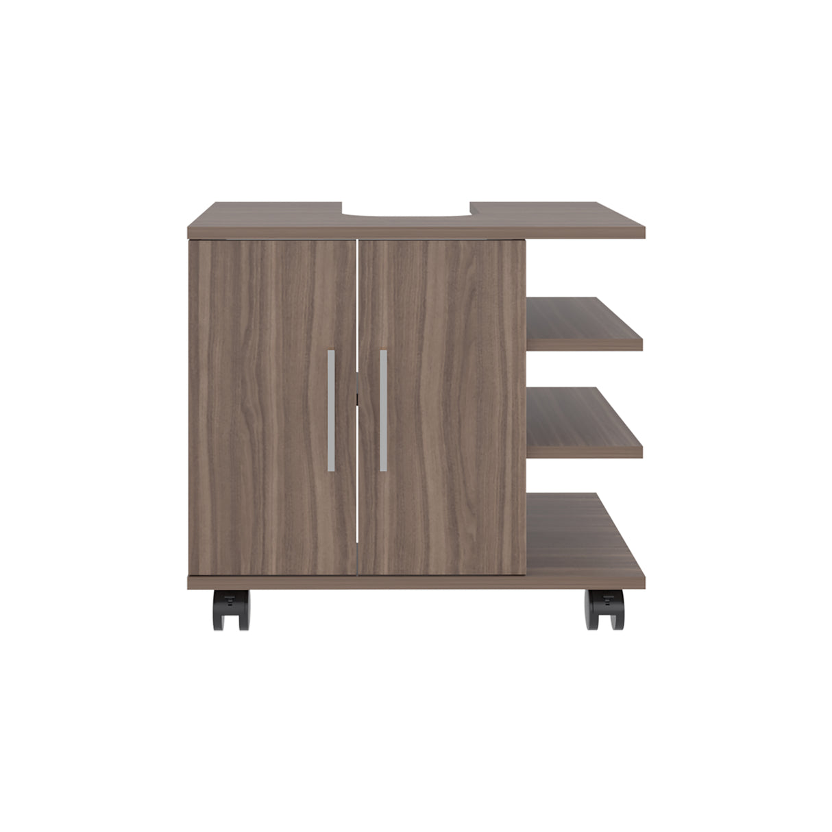 Mueble para Lavamanos Bath Avellana 55x50cm Individual sin Lavamanos con Una Puerta y con Ruedas