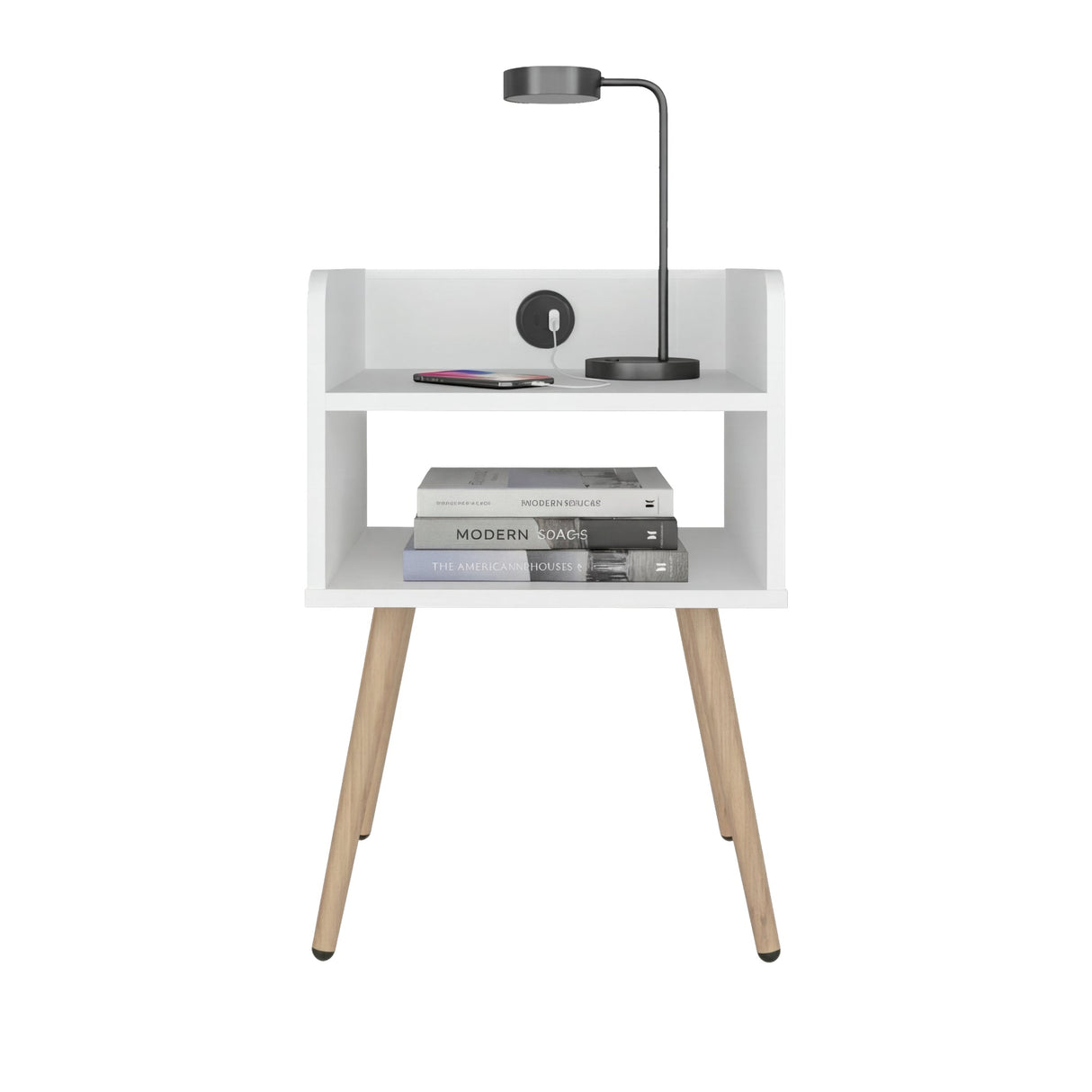 Mesa Noche Didi Blanco USB - Bylmo
