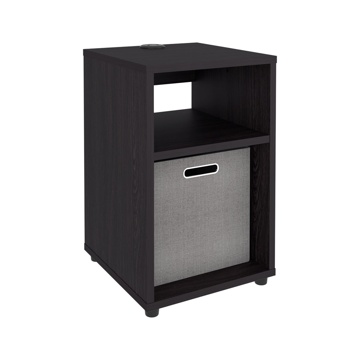 Mesa Auxiliar Mercer Wengue 30.4x48.4cm Rectangular con Dos Compartimientos y con Conector de Carga USB