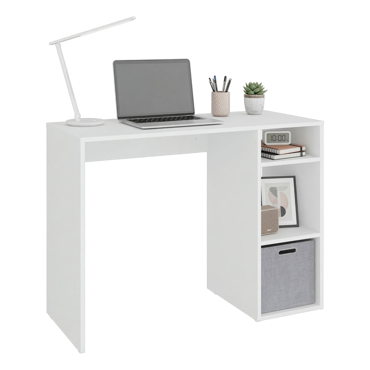 Escritorio Dalia Blanco 101.7x74cm con Organizador de Libros