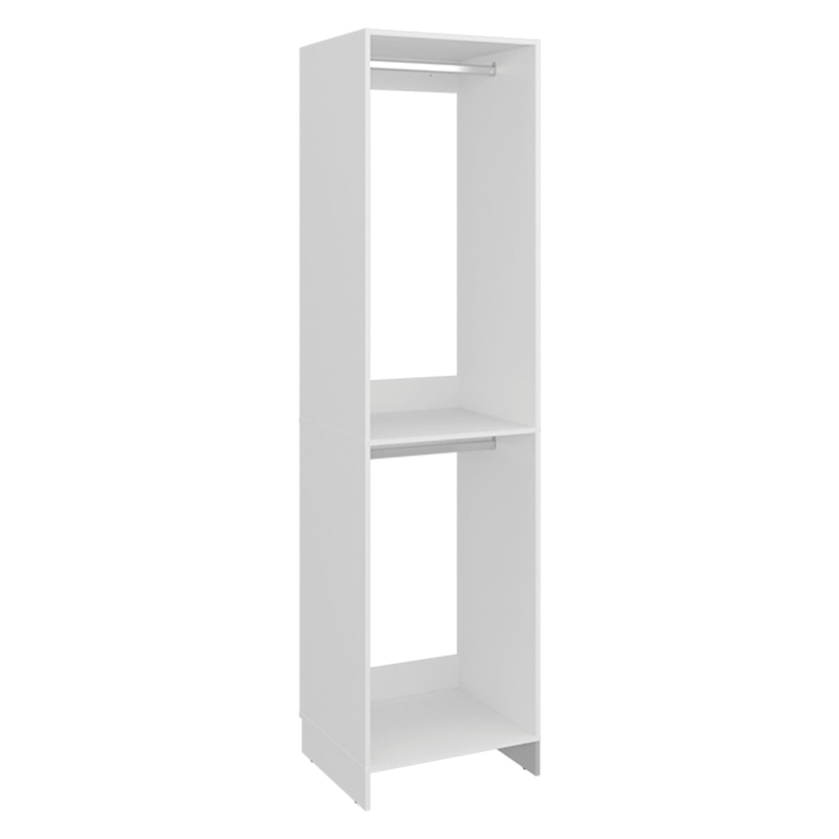 Closet Independiente Blanco 55.8x213.4cm con Dos Compartimientos con Colgadero de Ropa