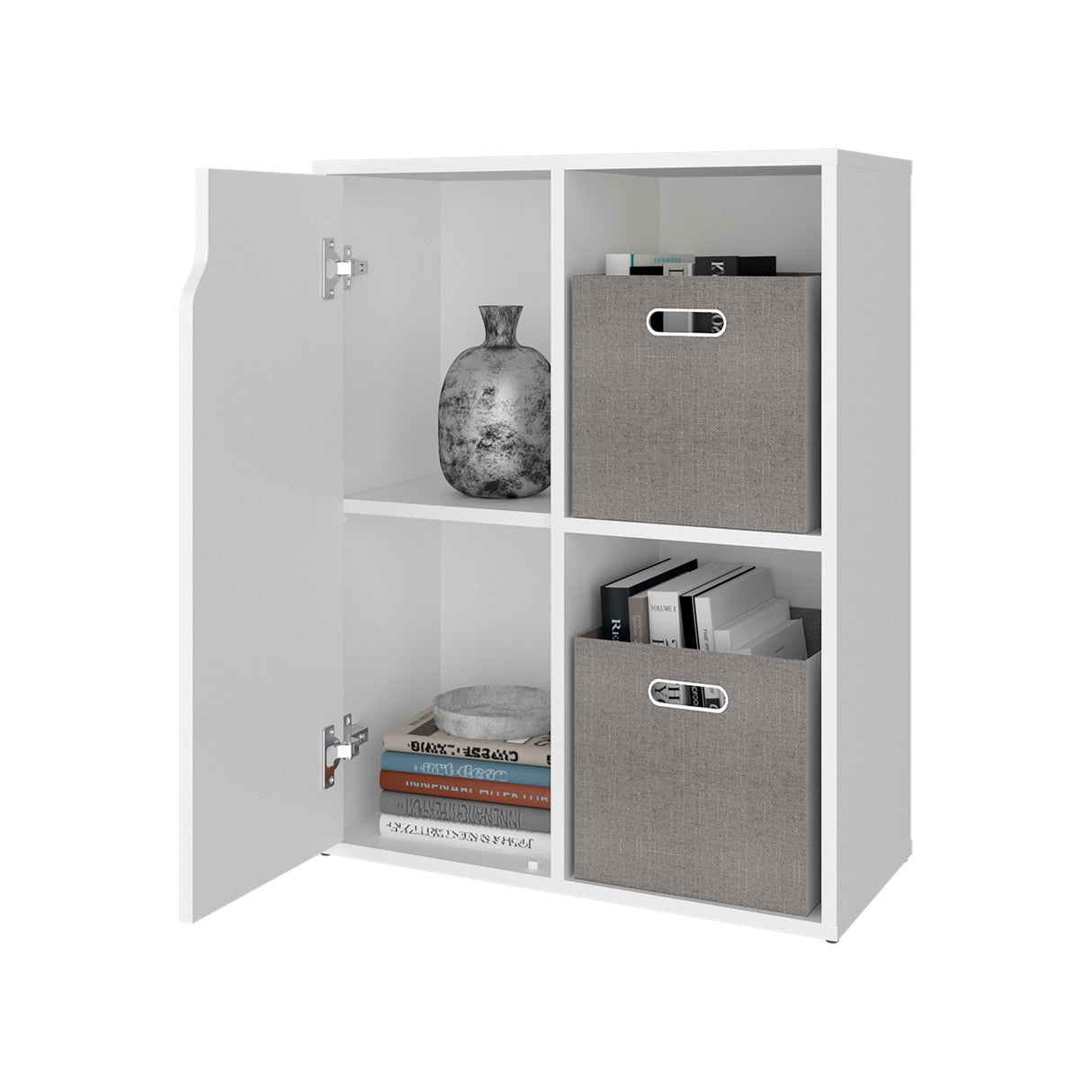 Estantería Vicco Blanco 59.9x77cm Rectangular con Dos Compartimientos y Un Entrepaño