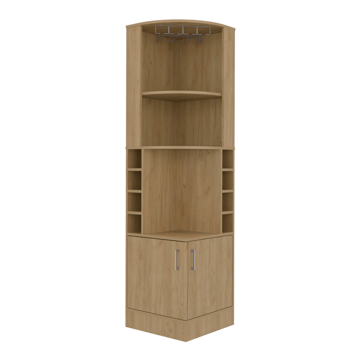 Bar Beijing Fresno 46.9x180.6cm con Tres Compartimientos y con Ocho Portabotellas