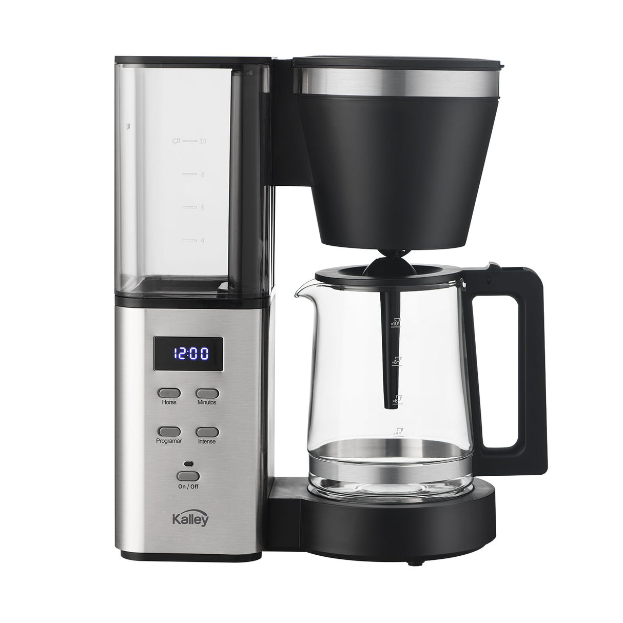 Cafetera Digital Kalley Negro 32.5x35.8cm para Diez Tazas con Sistema Antigoteo