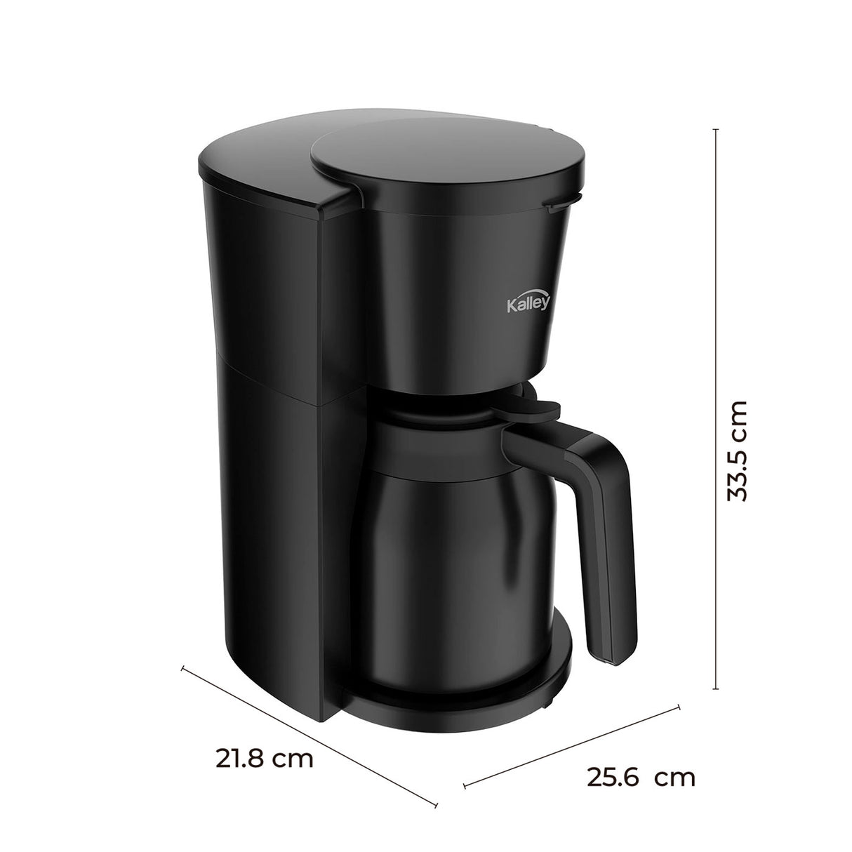 Cafetera Eléctrica Kalley Negro 25.6x33.5cm para Ocho Tazas con Sistema Antigoteo
