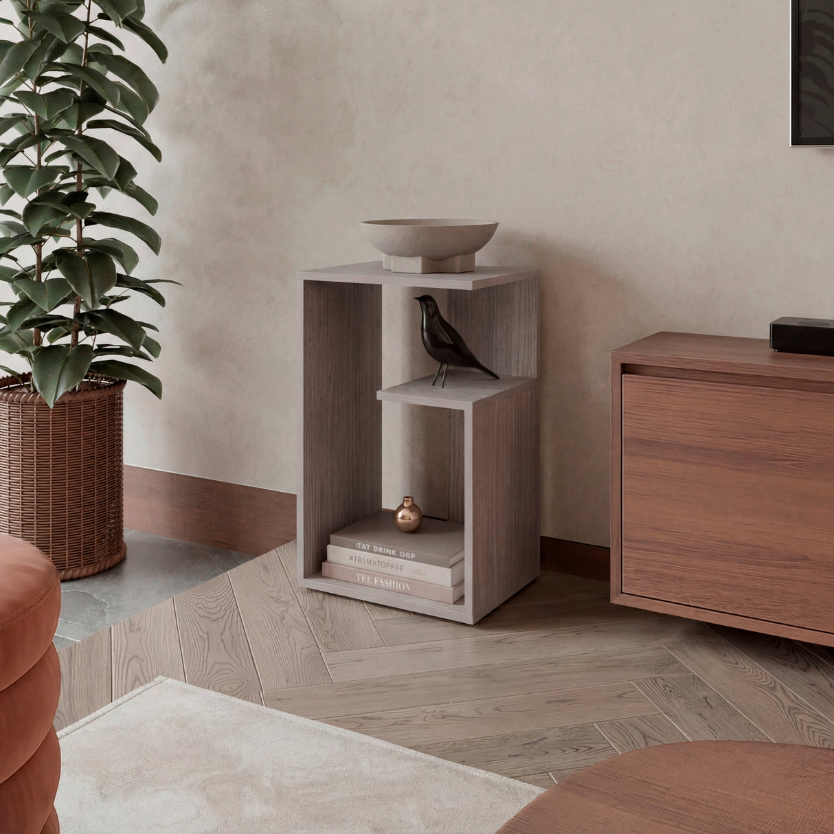 Mesa de Centro Everett Positano 39.8x63.4cm Rectangular con Compartimiento
