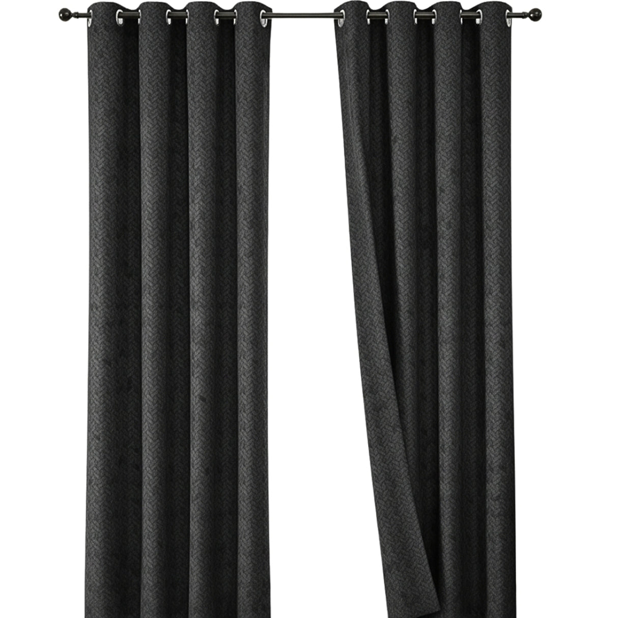 Cortina Jacquard Premium Negro 270x200cm Acústica de Figuras Geometricas