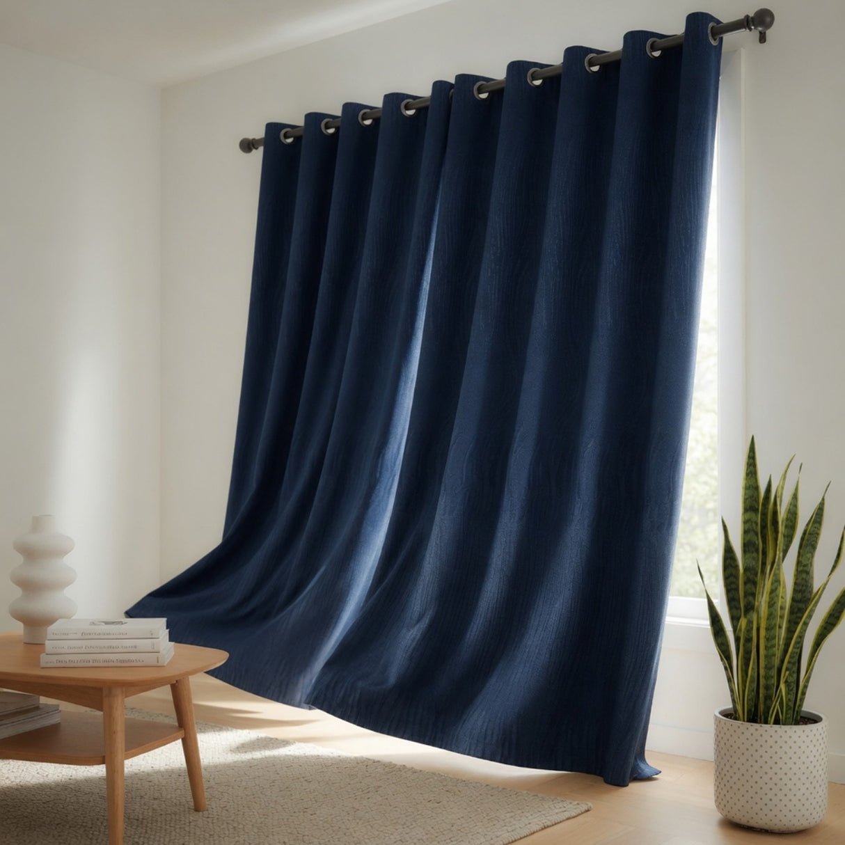 Cortina Blackout Azul Navy 280x220cm Doble Faz Acústica de Lineas