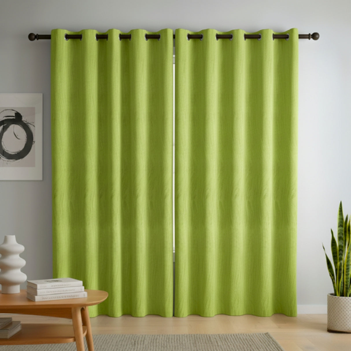 Cortina Blackout Verde Limón 280x220cm Doble Faz Acústica de Lineas