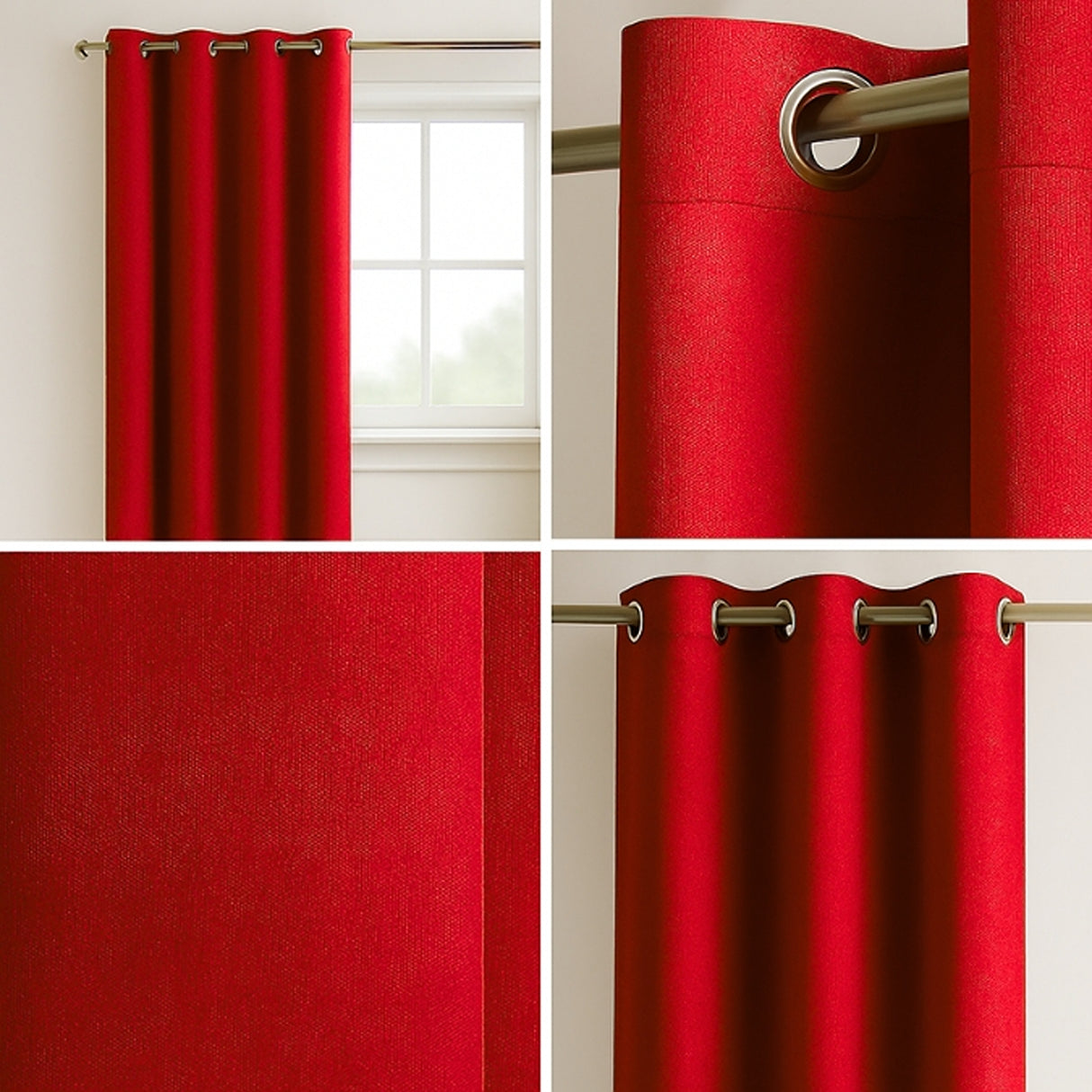 Cortina Semiblackout Rojo 270x200cm Doble Faz Fondo Entero