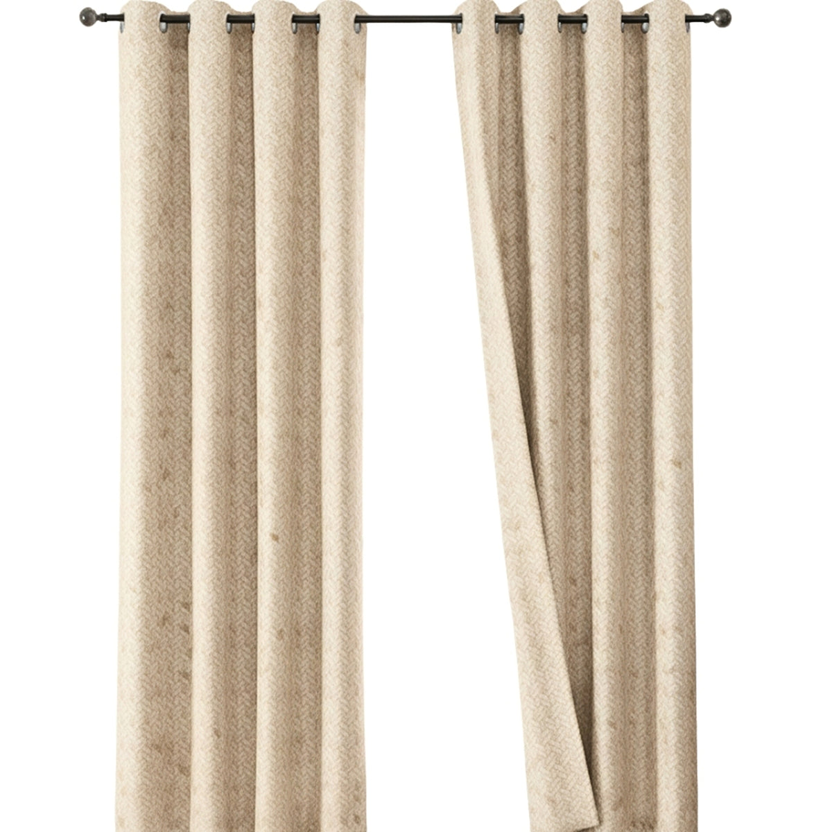 Juego de Cortinas Jacquard Premium Beige Claro 270x200cm de Figuras Geometricas