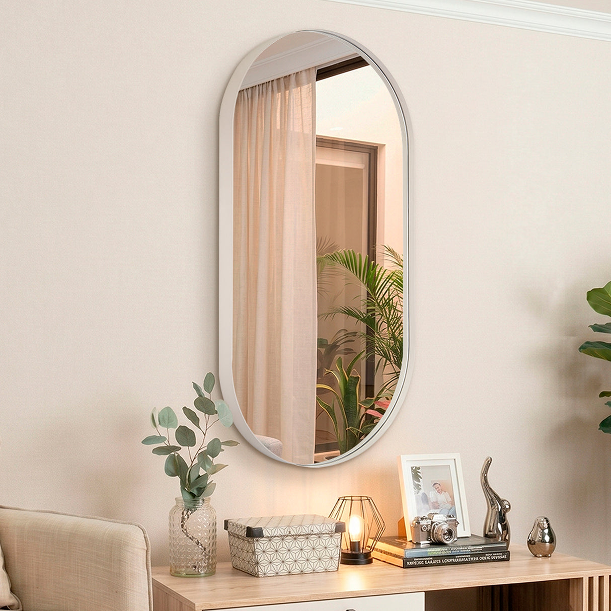 Espejo de Pared Rainbow Capri 50x100cm Ovalado con Marco En PVC