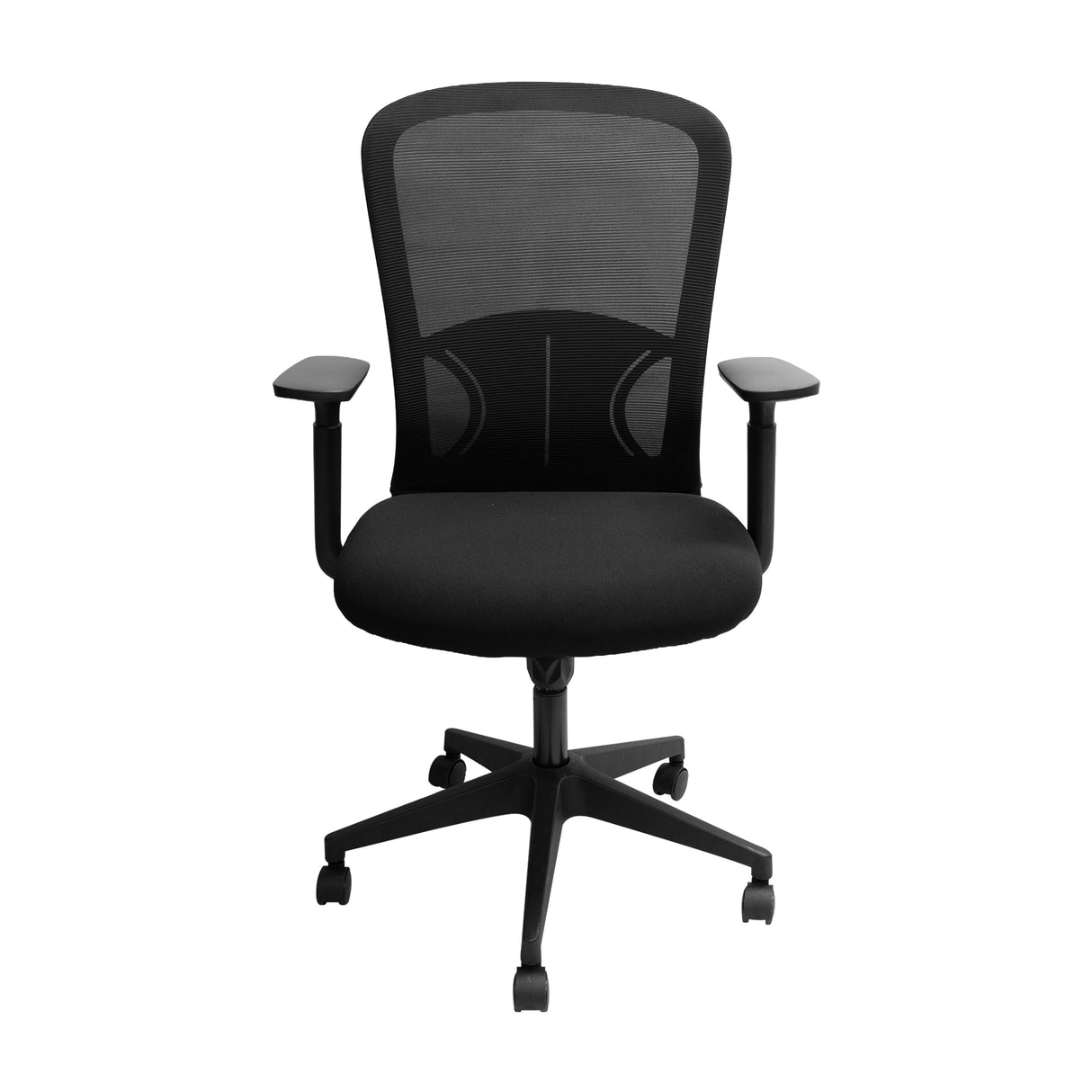 Silla de oficina Beijin Negro 64x112cm Giratoria con Apoya Brazos Espaladar Reclinable y Soporte Lumbar