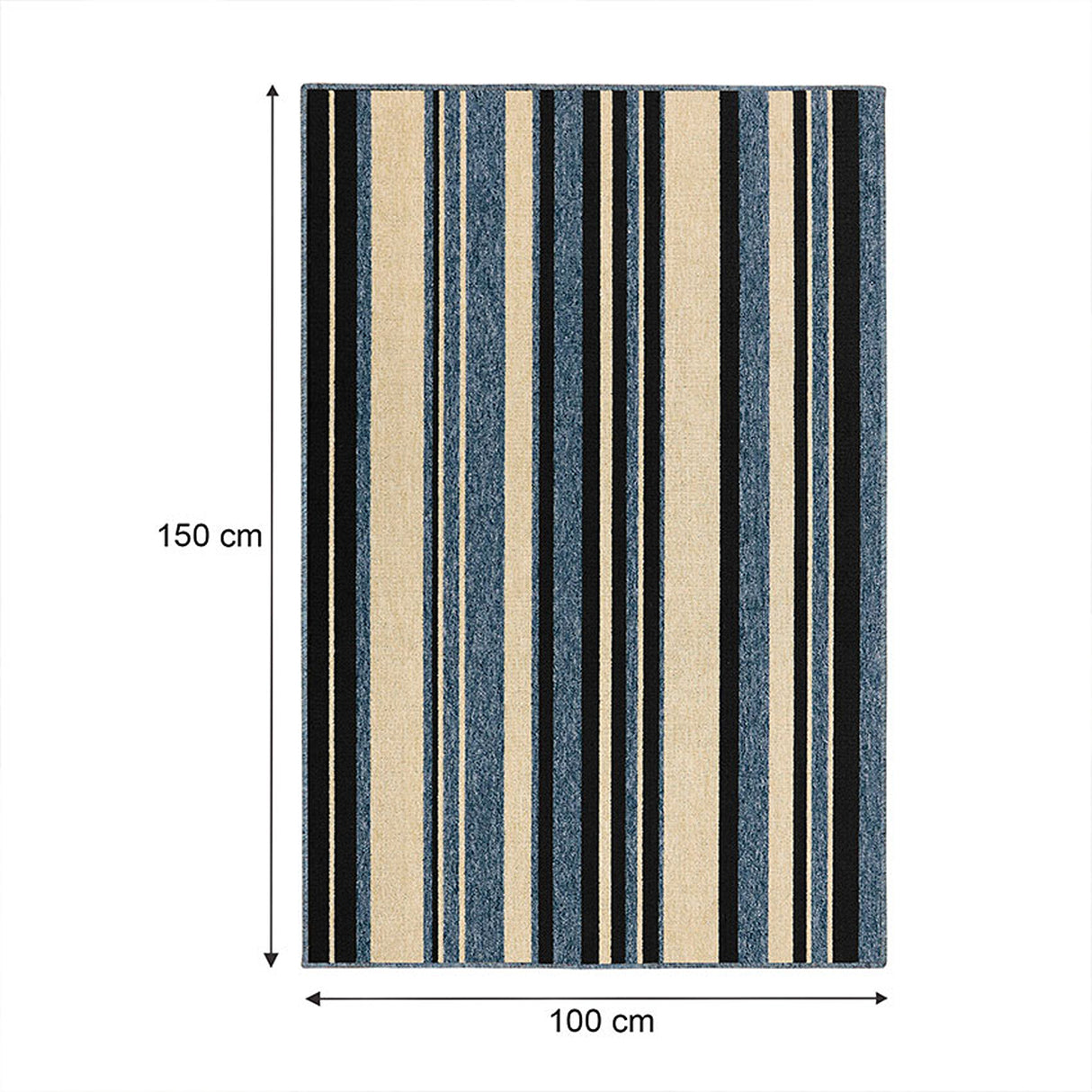 Alfombra Newark Azul 150x100cm Rectangular Suave para Sala De Estar de Lineas