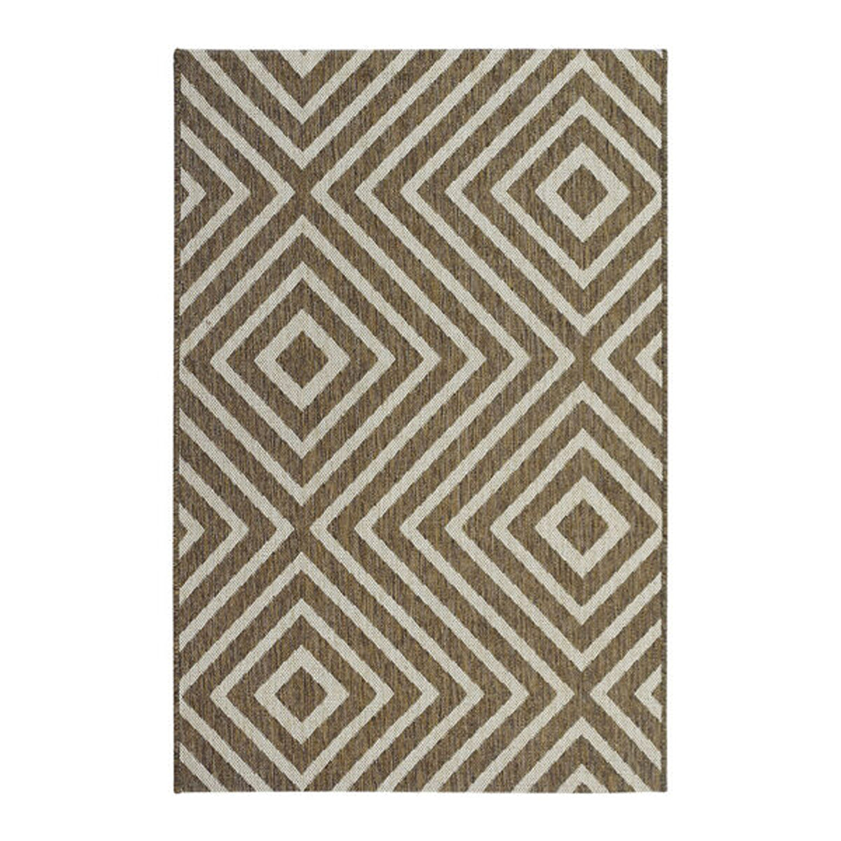 Alfombra Dover Café Oscuro y Cafe Claro 150x100cm Rectangular Suave para Sala De Estar de Rombos