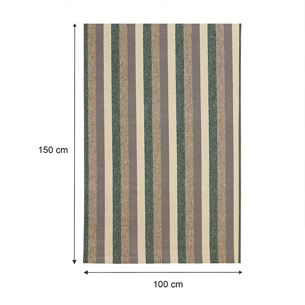 Alfombra California Verde y Cafe 150x100cm Rectangular Suave para Sala De Estar de Lineas
