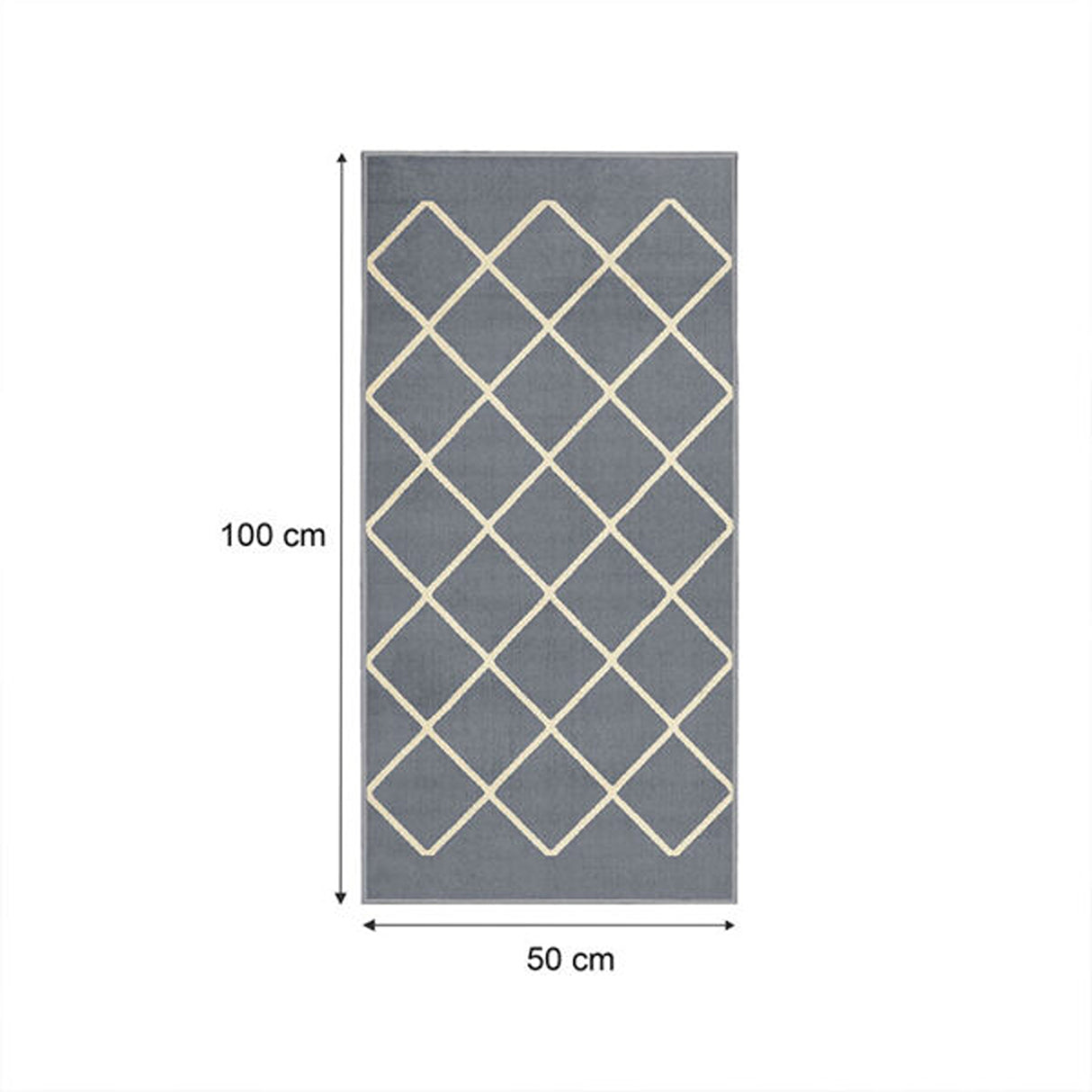 Alfombra Maryland Azul Grisaceo 100x50cm Rectangular Suave para Dormitorio de Rombos