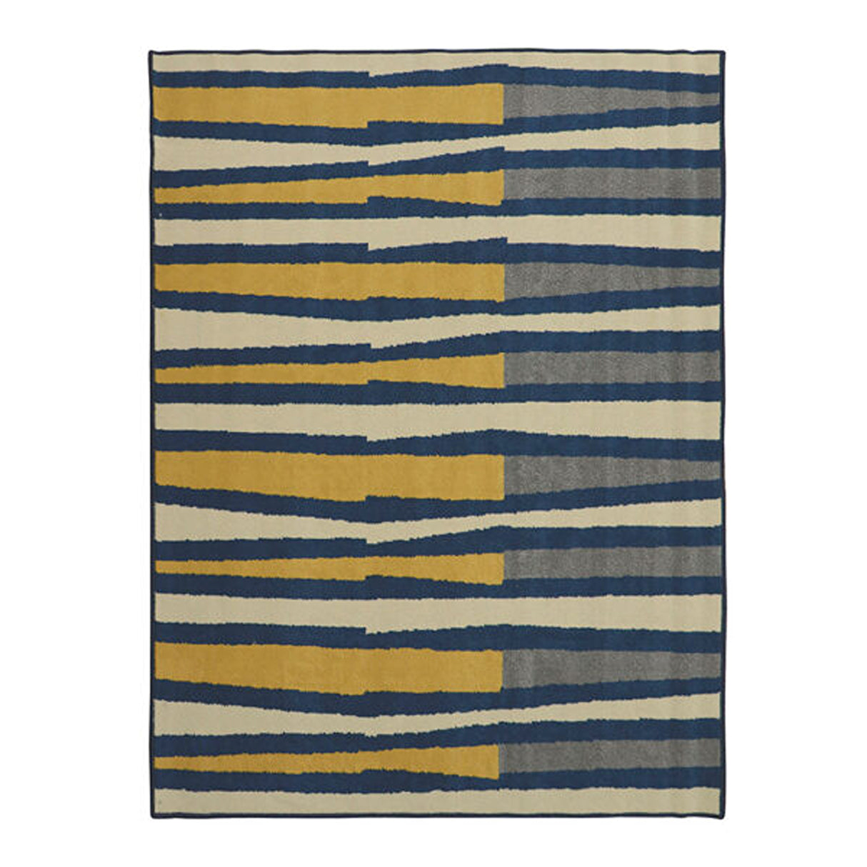 Alfombra Oregon Amarillo y Azul 200x150cm Rectangular Suave para Dormitorio de Lineas