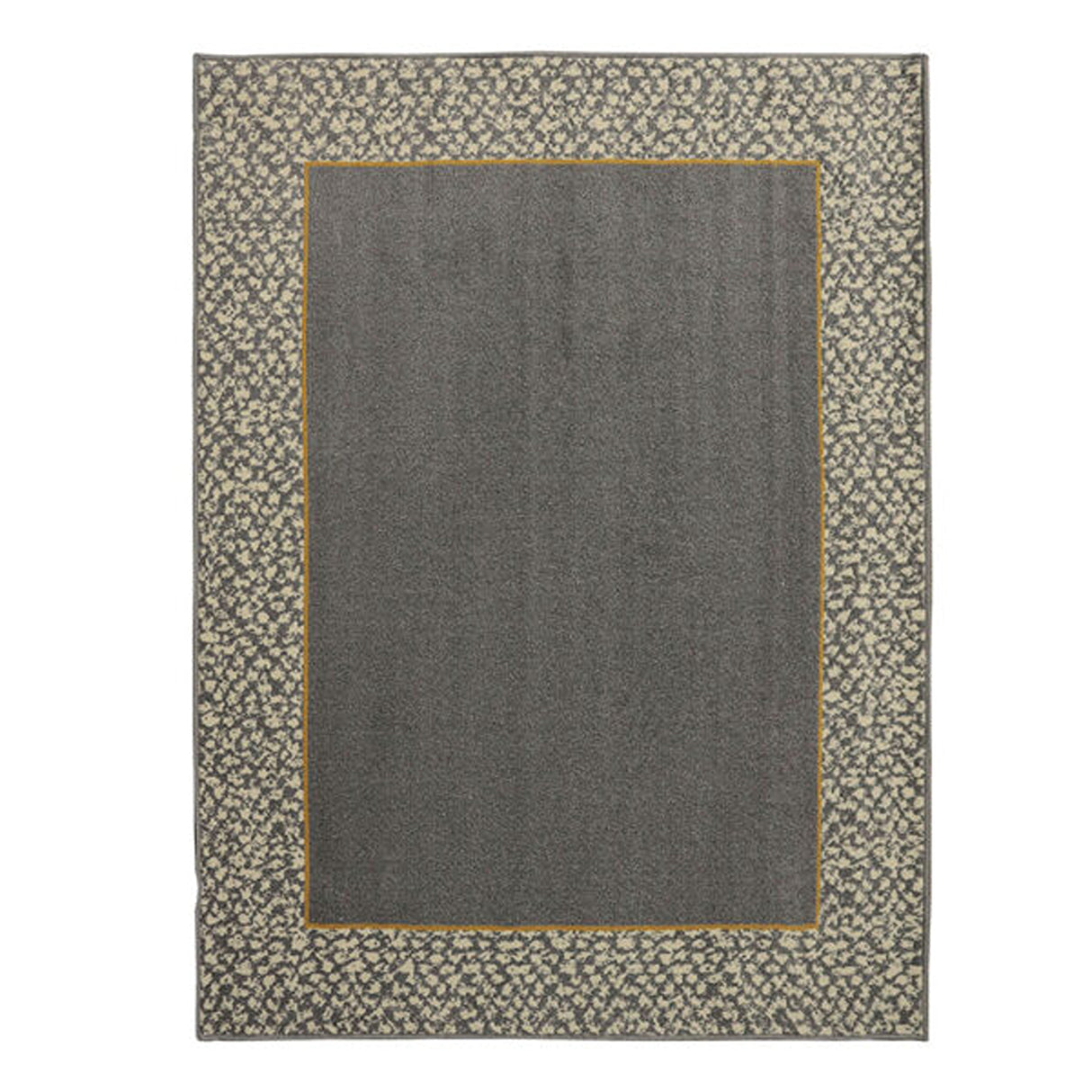 Alfombra Oregon Gris Oscuro y Amarillo 200x150cm Rectangular Suave para Dormitorio de Rectangulos