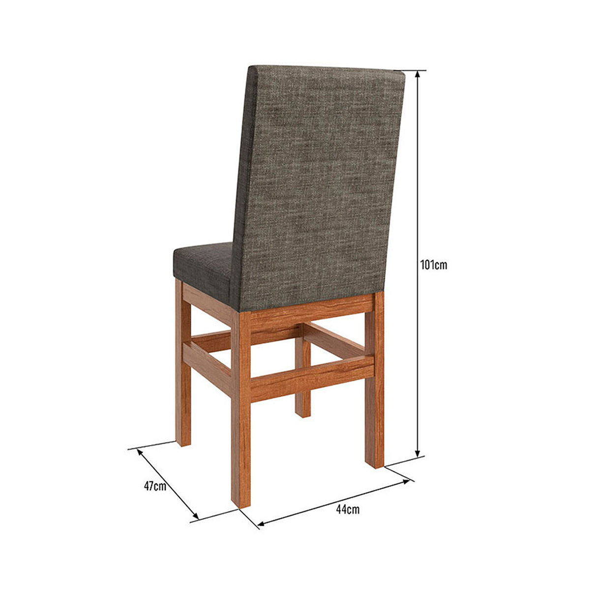 Comedor Toledo Almendra 120x78cm Cuadrado de Cuatro Puestos con Cuatro Sillas