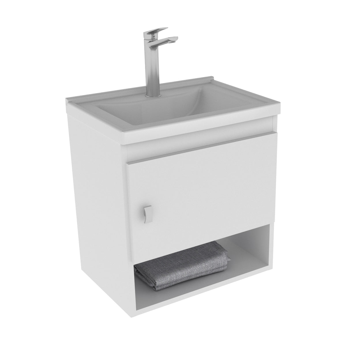Mueble para Lavamanos Linz Blanco 44.3x45cm Individual Flotante con Lavamanos Integrado