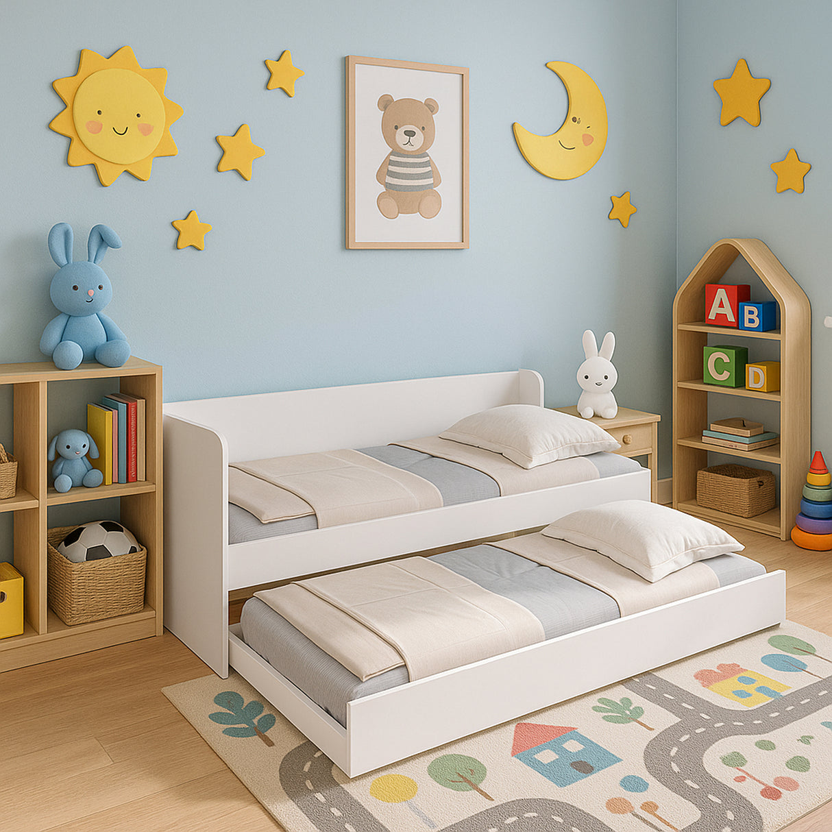 Cama Transformable Atlanta Blanco 193x68cm para Colchon Sencillo 90 X 190 Cm