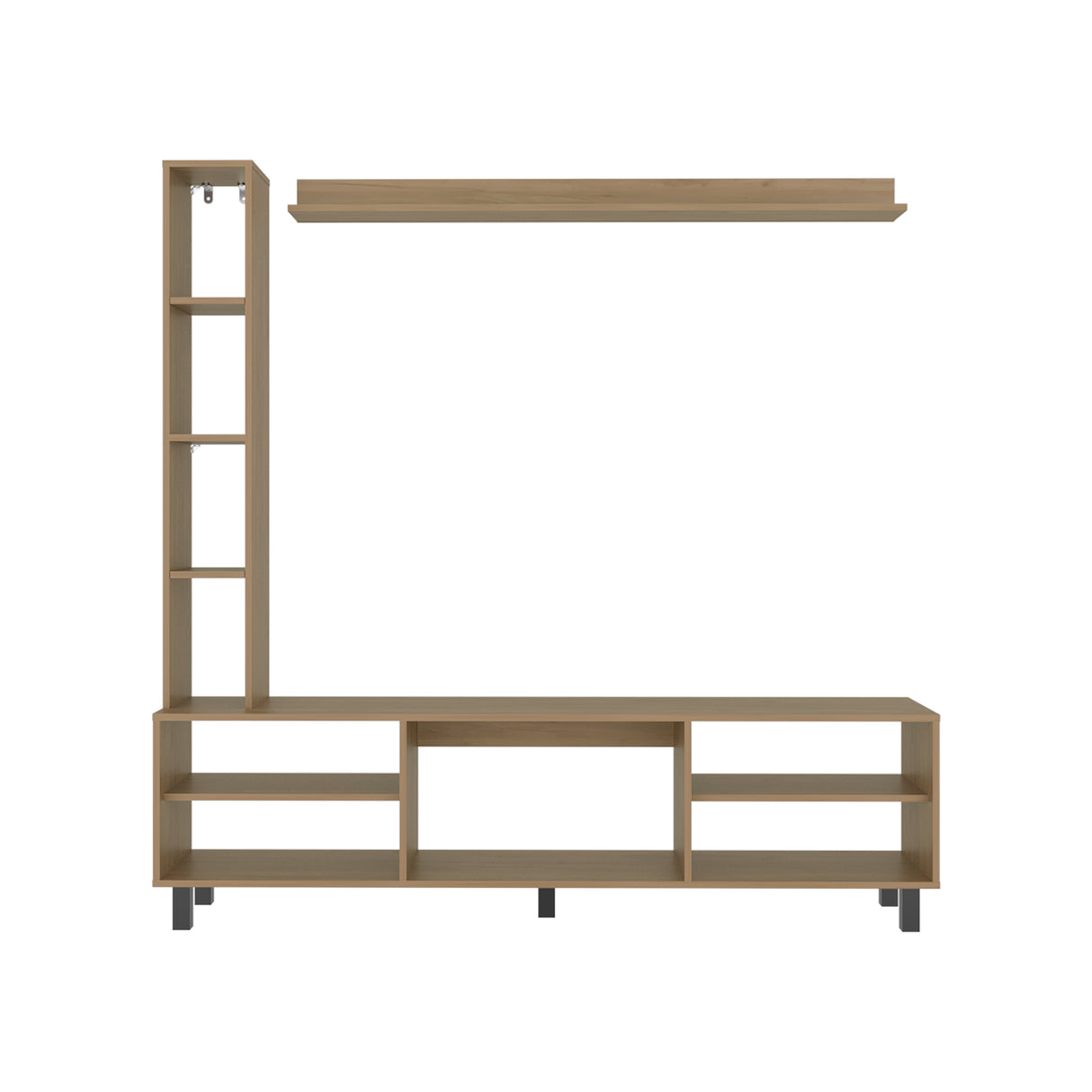 Centro de Entretenimiento Scio Fresno Europeo 170x169.1cm para TV Hasta 65" Pulgadas con Nueve Compartimientos