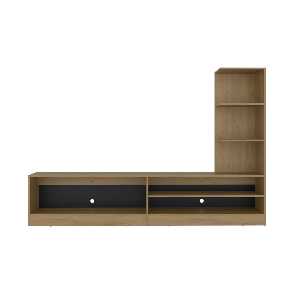 Centro de Entretenimiento Delmar Fresno Europeo 200x134cm para TV Hasta 65" Pulgadas con Tres Compartimientos