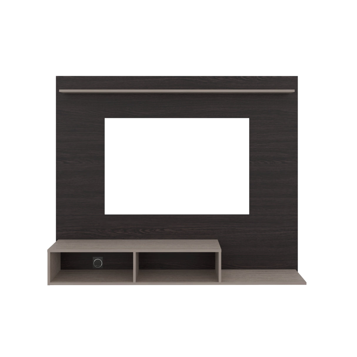 Panel de TV Munt Positano y Wengue 160x130cm para TV Hasta 70" Pulgadas con Dos Compartimientos