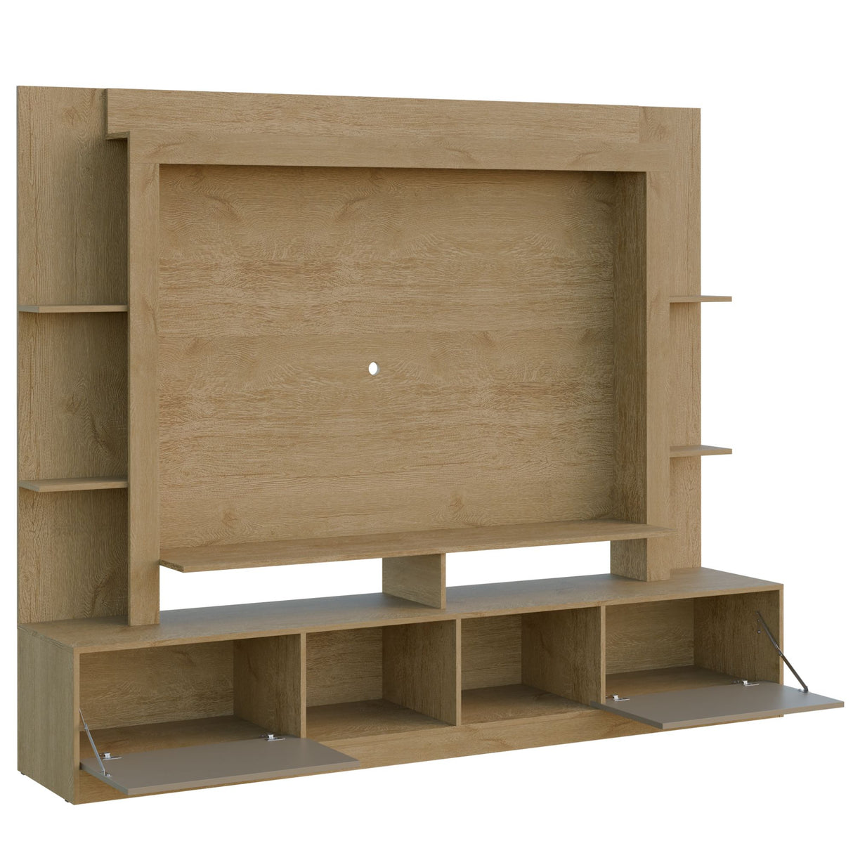 Centro de Entretenimiento Berlin Castaño 213x171cm para TV Hasta 60" Pulgadas con Cuatro Compartimientos