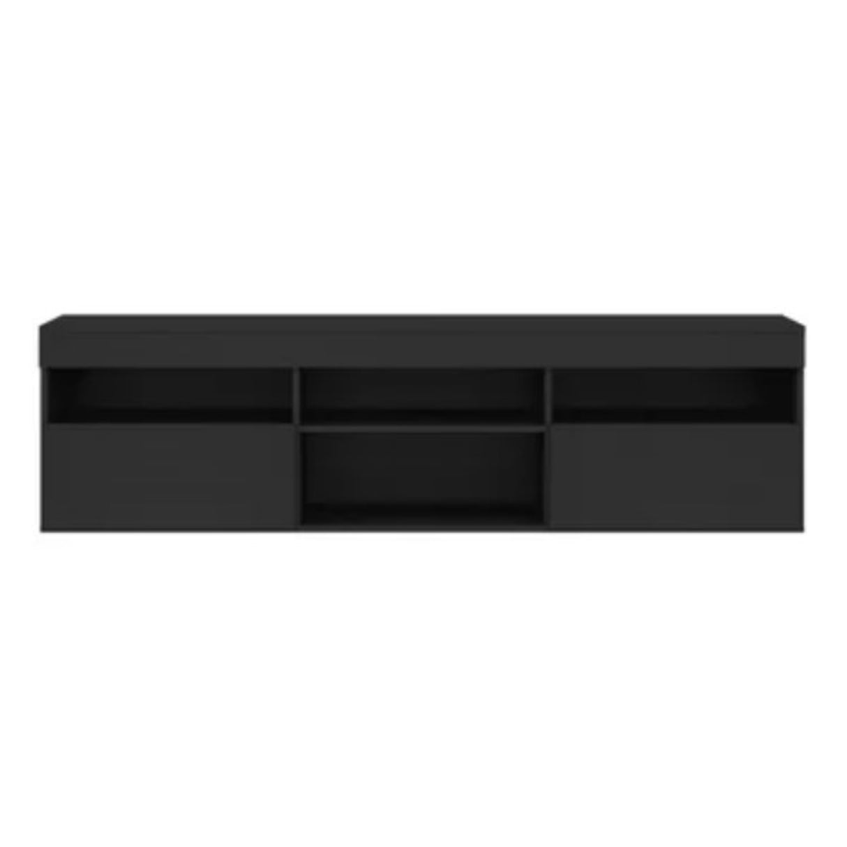 Rack de TV Paris Negro 175x48cm para TV Hasta 55" Pulgadas con Seis Compartimientos