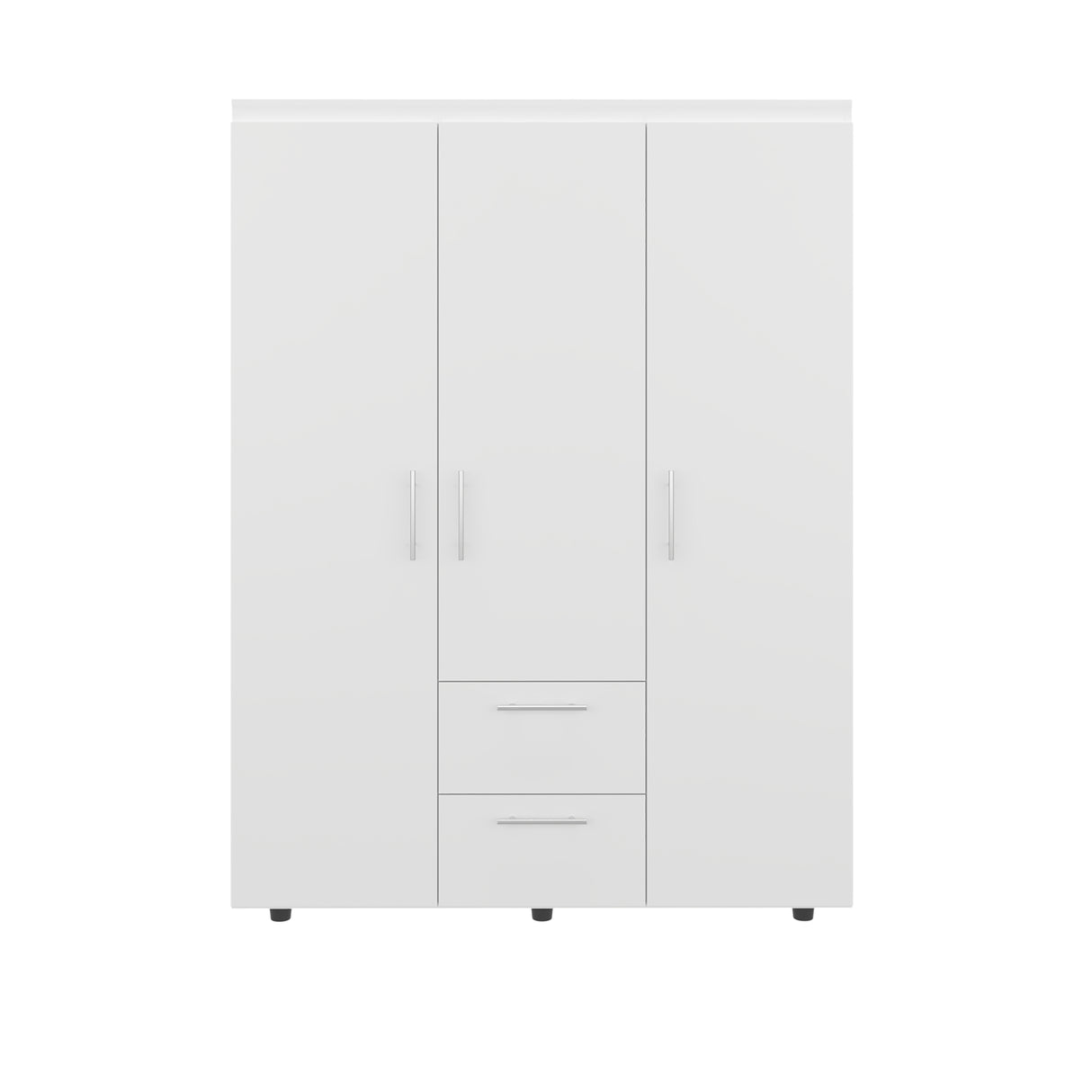 Closet Baru Blanco 135x180cm con Tres Puertas y con Dos Cajones