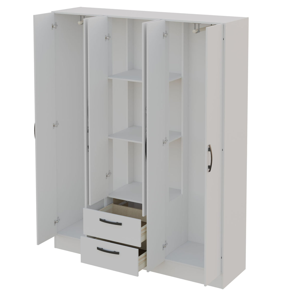 Closet Essence Blanco 135x173cm con Seis Puertas y con Dos Cajones