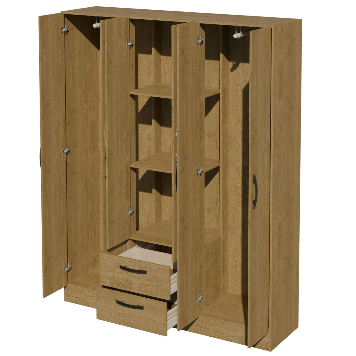 Closet Essence Castaño 135x173cm con Seis Puertas y con Dos Cajones