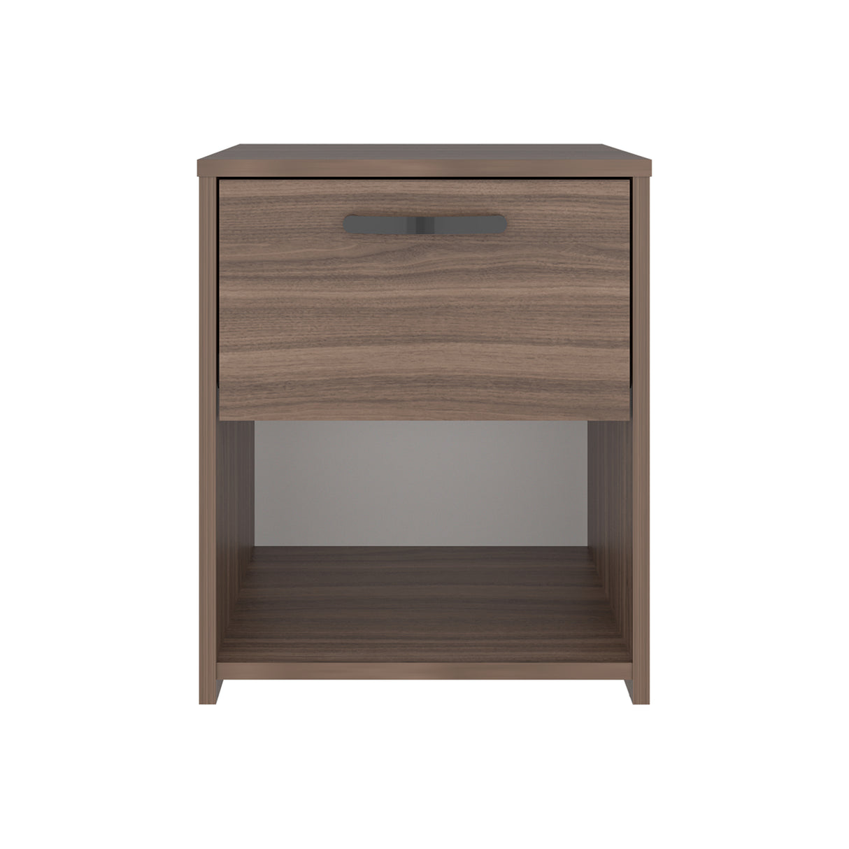 Mesa de Noche Pamplona Avellana 40x48.6cm con Un Cajón y un Compartimiento