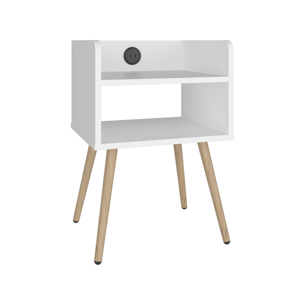 Mesa de Noche Didi Blanco 40x58cm con Un Entrepaño y un Compartimiento
