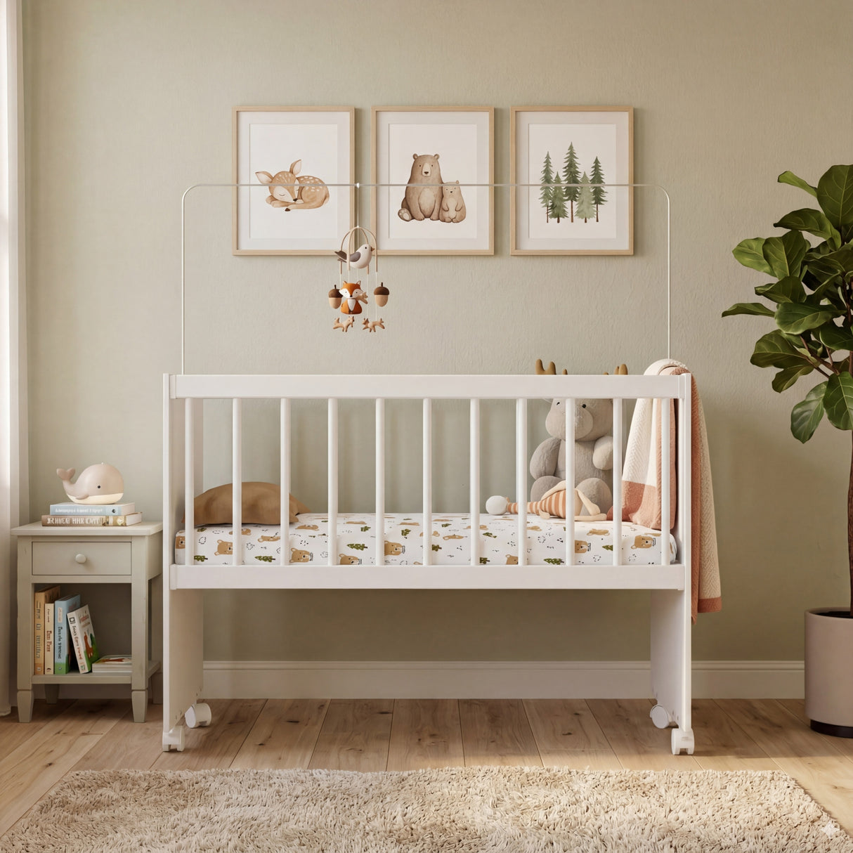Cuna Sueños Compartidos Blanco 68.5x91.5cm para colchón Infantil 60 X 130 Cm con Cabecero y con Colchón