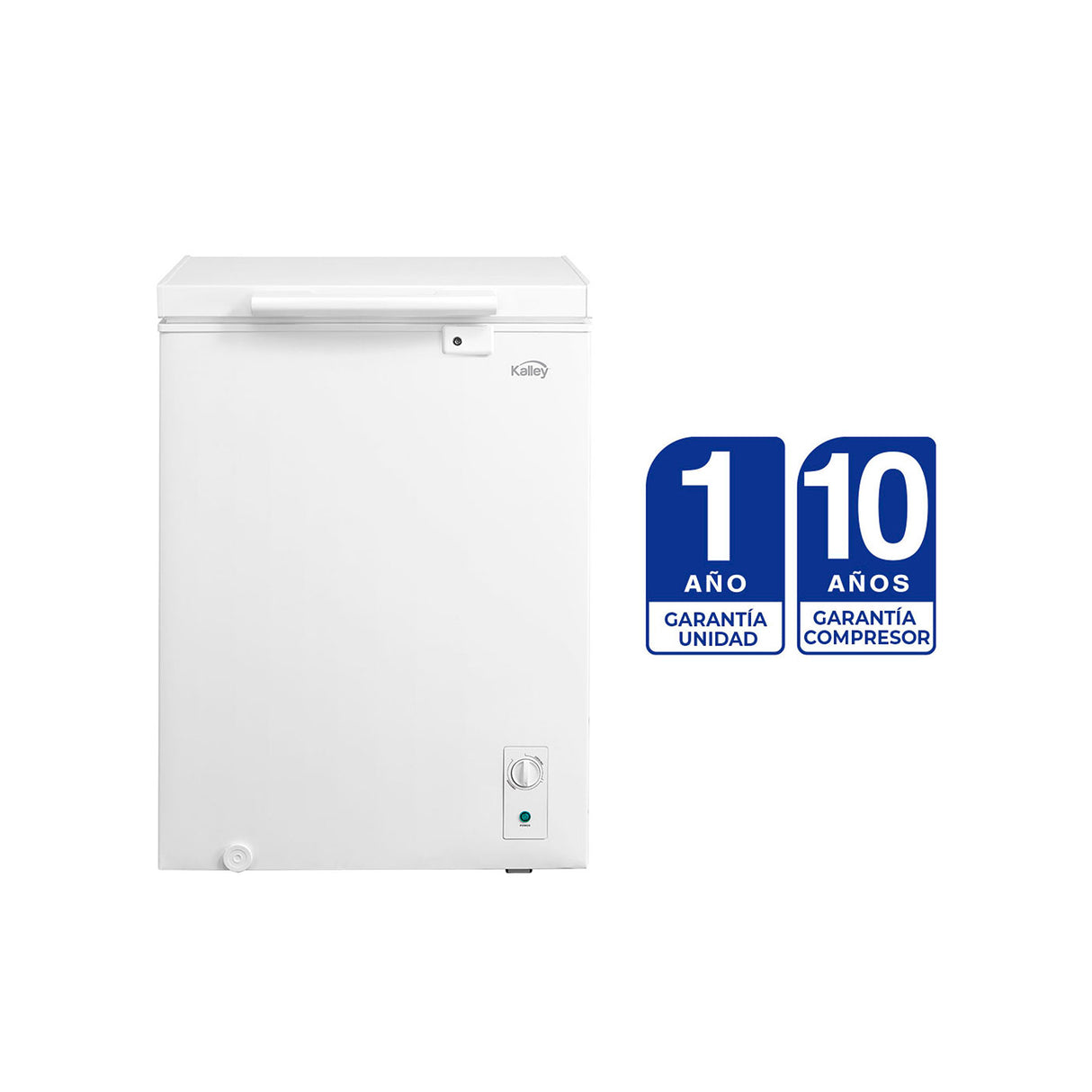 Congelador Kalley Inverter Dual Blanco 56x85cm de 143 Litros con Iluminación Interna