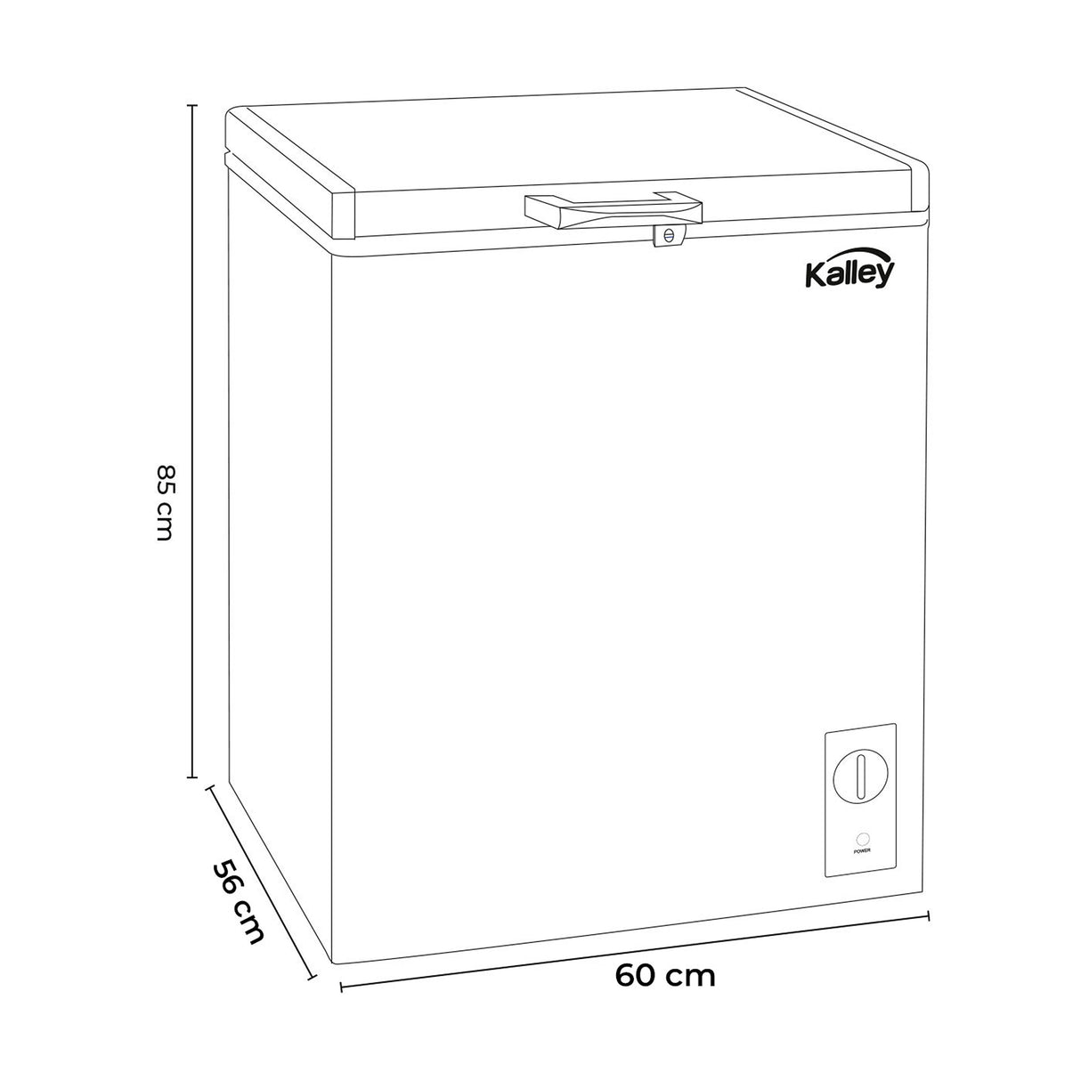Congelador Kalley Inverter Dual Blanco 56x85cm de 143 Litros con Iluminación Interna